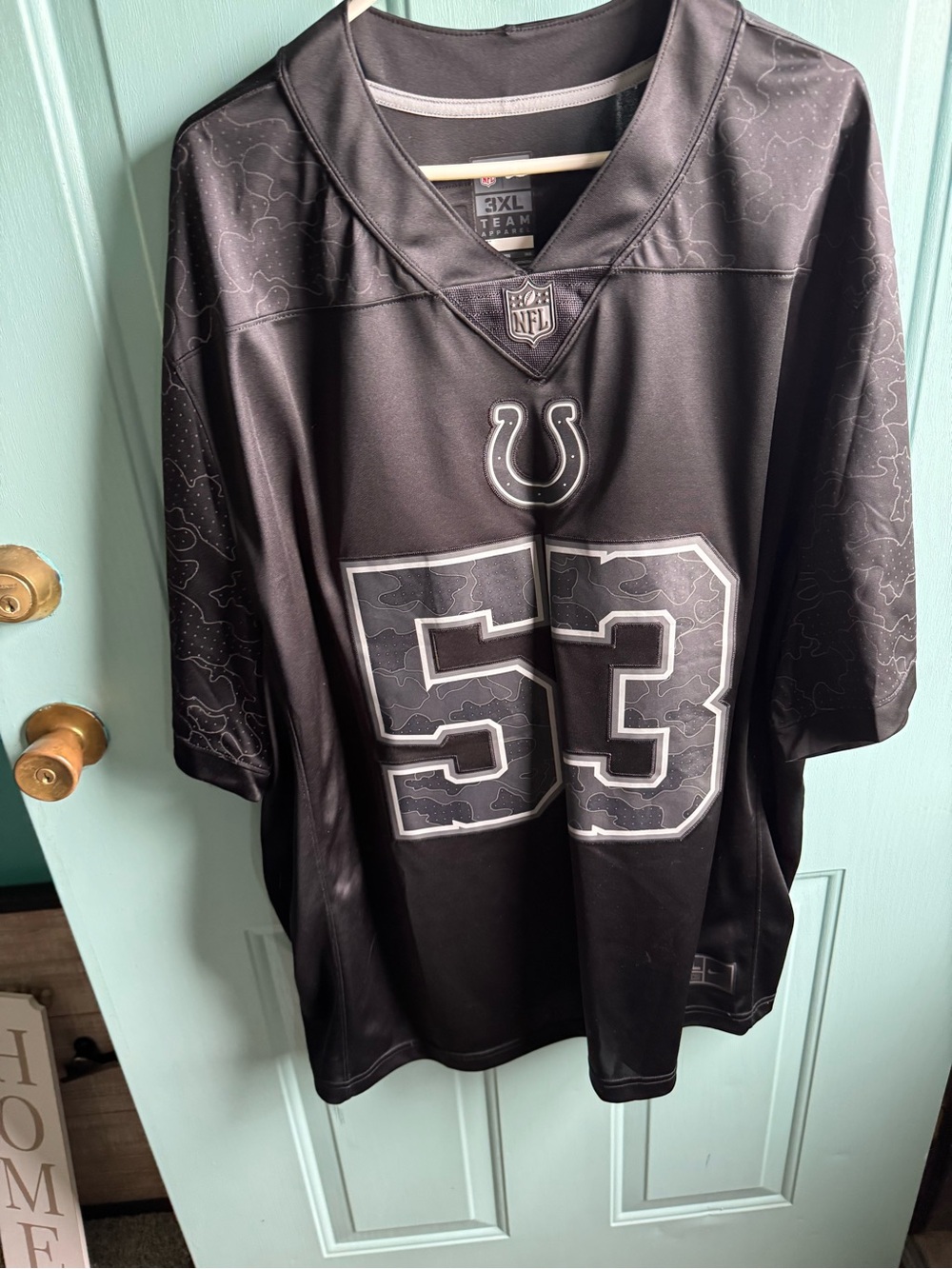 Team Apparel Men's #53 Black Colts-Inspired Football Jersey